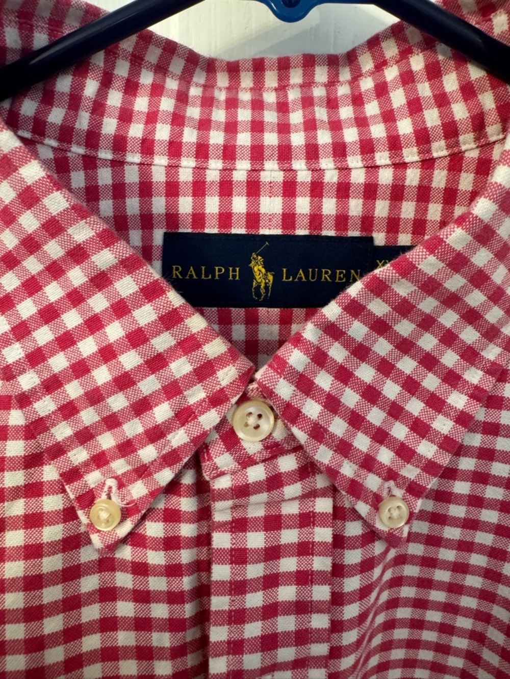Polo by Ralph Lauren Red & White Gingham Button-Down Shirt Size XXL - Picture 4 of 6
